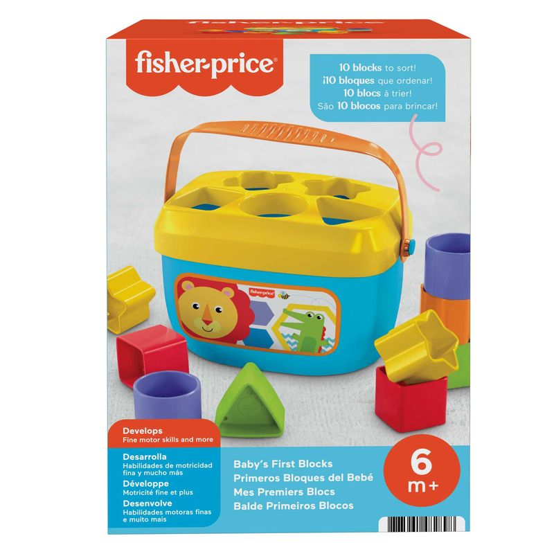 Fisher-Price-Blocchi-Assortiti-Giocattolo-Impilabile-per-Bambini-6--Mesi