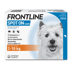 FRONTLINE Spot On, 4 Pipette, Cane Taglia S (2 - 10 Kg), Antiparassitario per Cani e Cuccioli di Lunga Durata