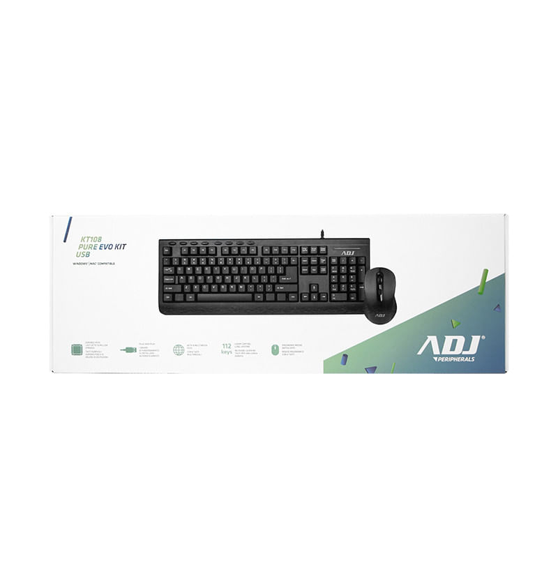 Adj-KT108-Pure-Evo-Kit-tastiera-USB-QWERTY-Italiano-Nero