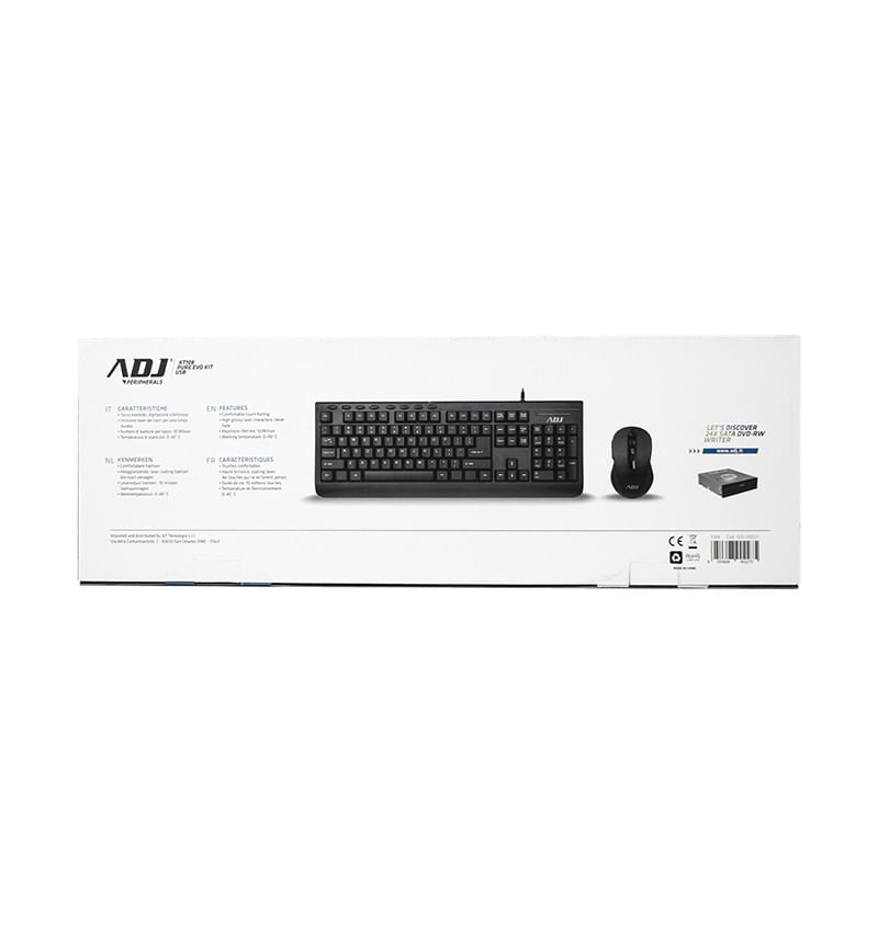 Adj-KT108-Pure-Evo-Kit-tastiera-USB-QWERTY-Italiano-Nero