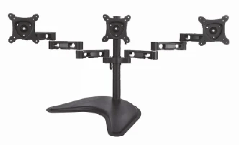 Braccio-Da-Tavolo-Con-Base-Per-Tre-Video-Fino-A-15-Kg-Da-13-A-21-Fino-A-Vesa-100X100