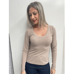 Maglia Kontatto scollo U tortora