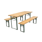 Set Birreria Tavolo 80x200 o 70x220 da Esterno in Legno con 2 Panche Pieghevole