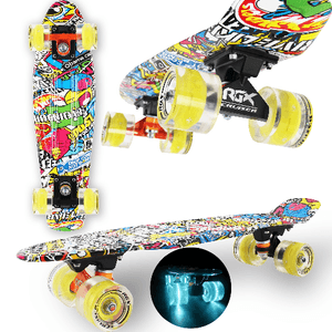 WeLLIFE Skateboard Mini Cruiser Serie RGX Skate 22" 56cm per Bambini Ragazzi Adulti