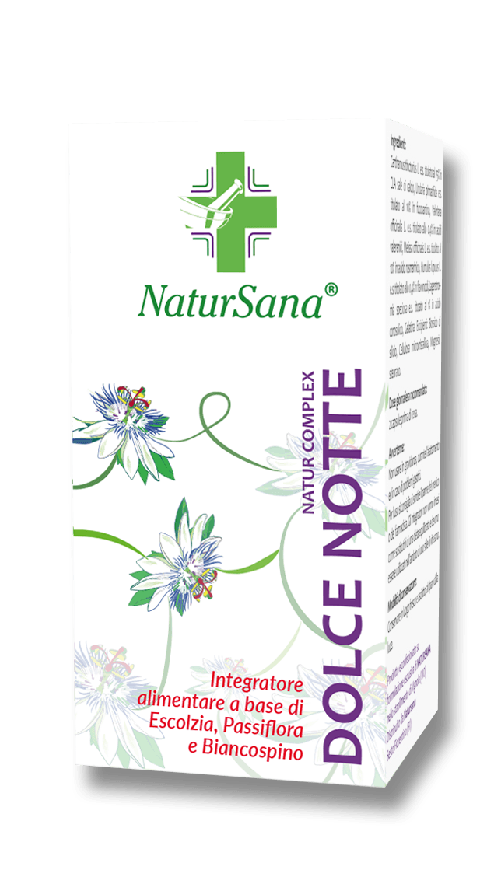 NaturSana DOLCE NOTTE natur complex - Un rimedio per Insonnia e Risvegli notturni - Escolzia, Passiflora, Valeriana