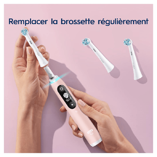 Oral-B-iO-Testine-Spazzolino-Elettrico-Ultimate-Clean-Confezione-da-2-pezzi-Gentle-Care-Ideale-per-denti-e-gengive-sensibili-Bianco-e-Rosa