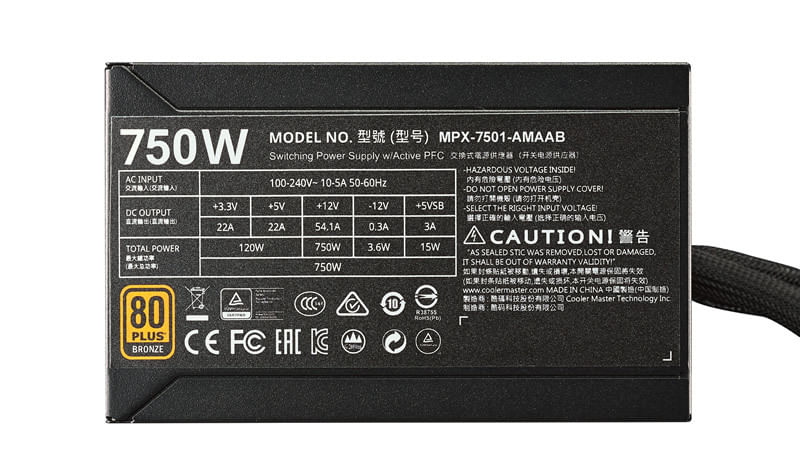 Cooler-Master-MasterWatt-750-alimentatore-per-computer-750-W-24-pin-ATX-ATX-Nero