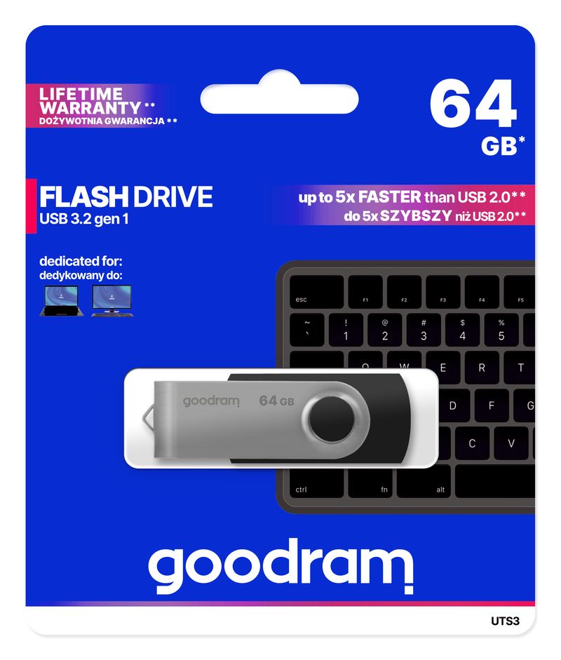 Goodram-UTS3-unita-flash-USB-64-GB-USB-tipo-A-3.2-Gen-1--3.1-Gen-1--Nero