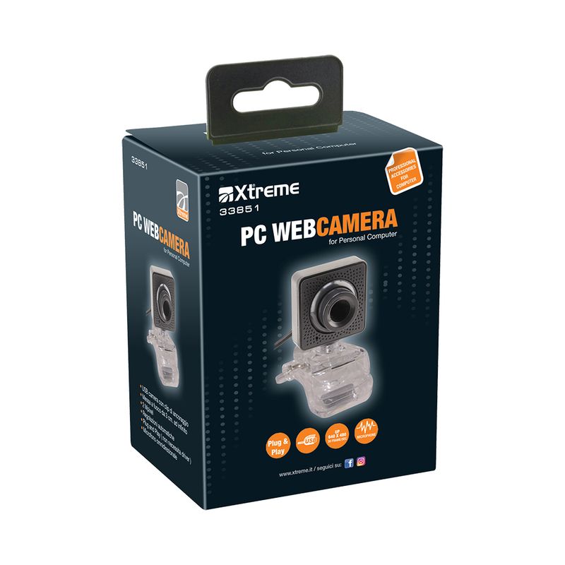 Xtreme-33851-webcam-640-x-480-Pixel-USB-Nero