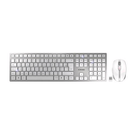 CHERRY DW 9100 SLIM tastiera Mouse incluso Universale RF senza fili + Bluetooth AZERTY Francese Argento