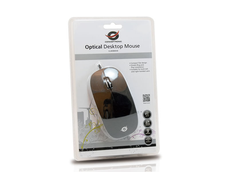 Conceptronic-CLLM3BDESK-mouse-Ambidestro-USB-tipo-A-Ottico-800-DPI