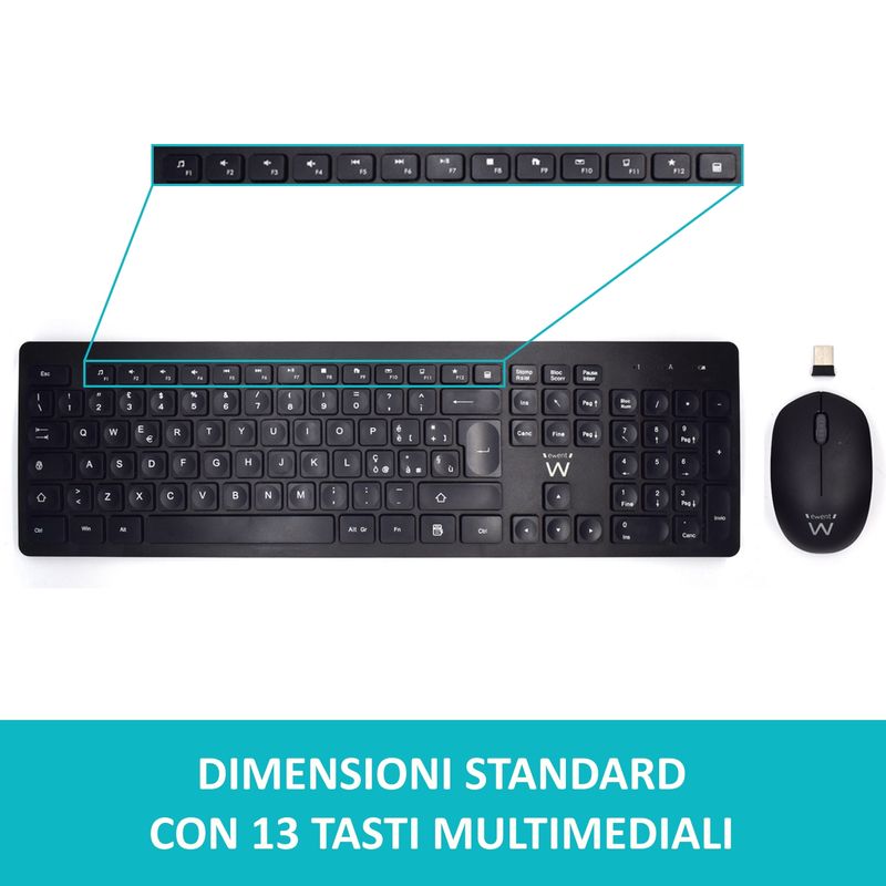 Ewent-EW3255-tastiera-Mouse-incluso-QWERTY-Italiano-Nero