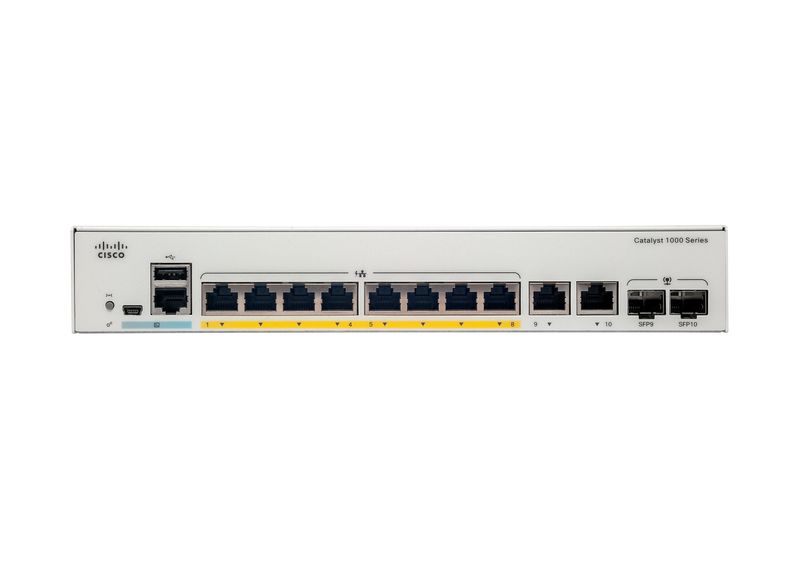 Cisco-Catalyst-C1000-8P-2G-L-switch-di-rete-Gestito-L2-Gigabit-Ethernet--10-100-1000--Supporto-Power-over-Ethernet--PoE--Grigio