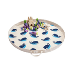 3 Sprouts Whale play mat bag Cotone Blu Tappetino da gioco per bambino