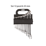 Set 12 Chiavi Inglesi Combinate 6 22 mm a Forchetta Acciaio Fisse Meccanico