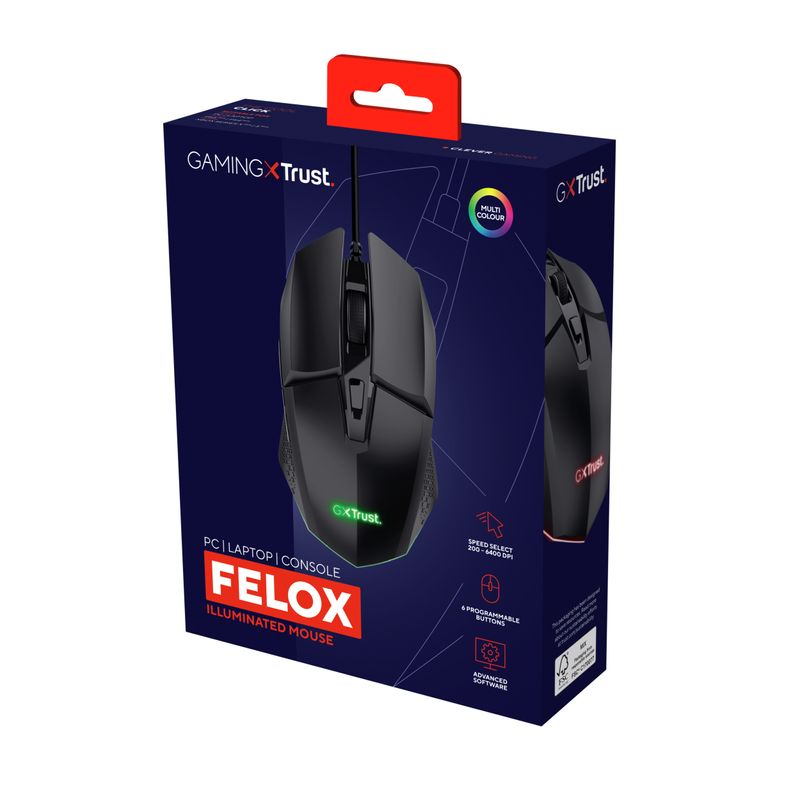 Trust-GXT-109-Felox-mouse-Mano-destra-USB-tipo-A-Ottico-6400-DPI