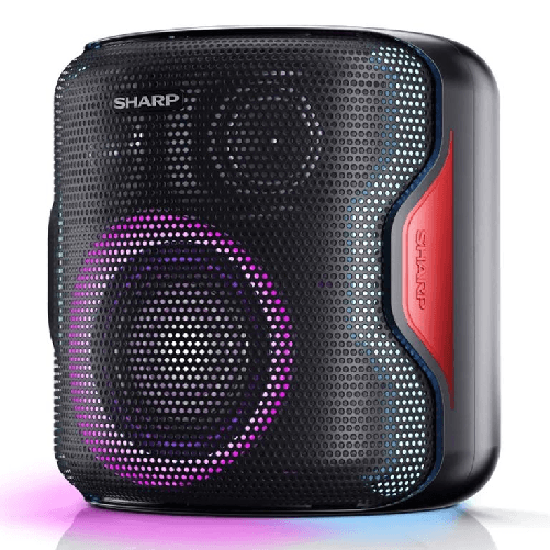 Sharp ps-921(bk) - speaker bluetooth portatile tws - 130w - flac - ipx5 - gioco luce led rgb - nero