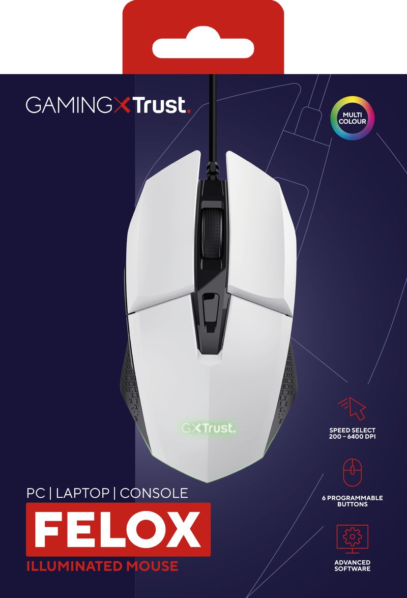 Trust-GXT-109W-Felox-mouse-Mano-destra-USB-tipo-A-Ottico-6400-DPI