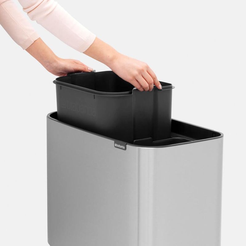 Brabantia-316227-bidone-per-la-spazzatura-34-L-Rettangolare-Plastica-Acciaio-Acciaio-inossidabile