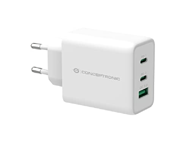 Conceptronic ALTHEA12W Caricabatterie per dispositivi mobili Universale Bianco AC Ricarica rapida Interno