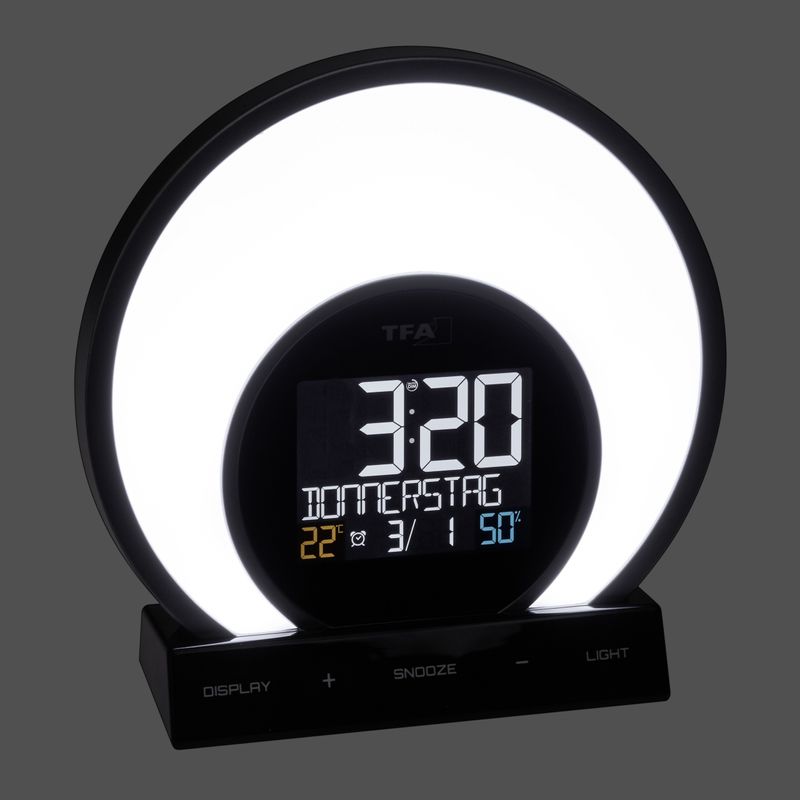 TFA-Dostmann-Soluna-Sveglia-al-quarzo-Nero-Trasparente