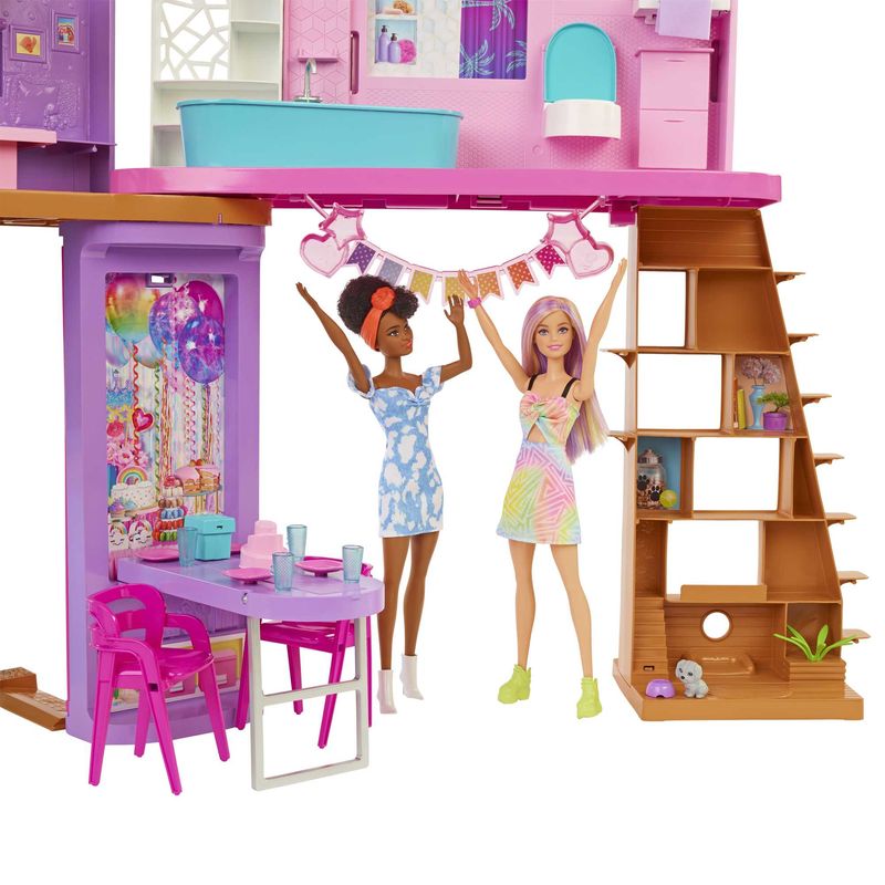 Barbie-Casa-di-Malibu--106-cm--playset-casa-delle-bambole-con-2-piani-6-stanze-ascensore-altalena-e-piu--di-30-pezzi-Giocattolo-per-Bambini-3--Anni