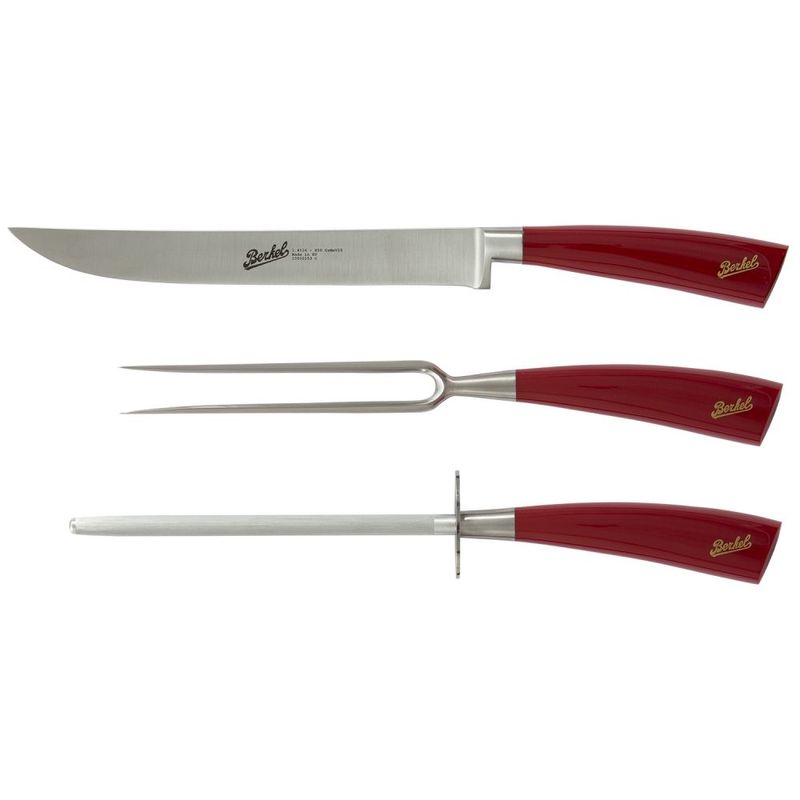 Berkel-Elegance-Coltello-da-Cucina-Rosso-Set-da-Arrosti-3-Pezzi