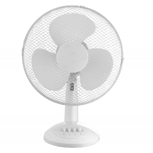 Ventilatore da Tavolo 30cm 3 Velocità e Oscillazione Orizzontale Bianco