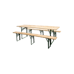 Set Birreria 220x70 in Legno Richiudibile con Tavolo 2 Panche Arredo Giardino