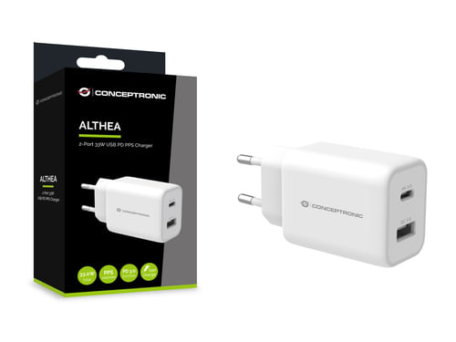 Conceptronic-ALTHEA11W-Caricabatterie-per-dispositivi-mobili-Universale-Bianco-AC-Ricarica-rapida-Interno