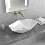 Lavabo Da Appoggio Esagonale Design Moderno - 64x41.5