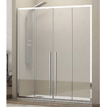 Porta Doccia H200 Doppio Scorrevole Ingresso Centrale 8mm Anticalcare - 185 cm