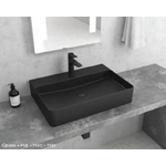 Lavabo Da Appoggio 50x42 In Ceramica - Nero Opaco