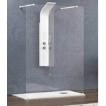 Walk in Posizionamento Libero H200cm Trasparente 8mm Anticalcare Bianco Opaco - 148 cm