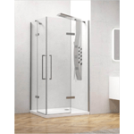 Box Doccia H200 Doppia Anta Battente 8mm Trasparente Anticalcare - 130x140 - Ingresso 84cm