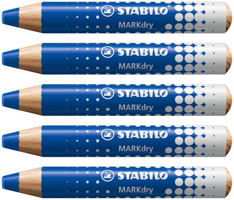 Stabilo-MARKdry-Pennarello-per-lavagna---Mina-XXL-da-10-mm---Legno-certificato-100--CFRP---Colore-blu
