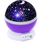 Proiettore Stelle Notturno, Lampada Rotante con Luna e Stelle, Luce LED Multicolore per Bambini, Viola [Classe di efficienza energetica A]