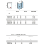 Box Doccia H200 Anta Battente 8mm Trasparente Anticalcare - 69,5x90 - Ingresso 50cm