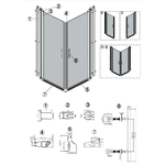 Box Doccia H190 Doppia Battente Totale Interno Esterno - 80x90