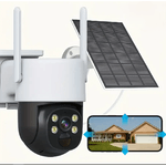 MF artSHOP  Telecamera di Sicurezza WiFi da Esterno IP Camera con Pannello Solare, PTZ, Visione Notturna