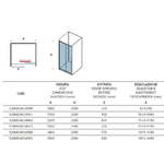 Porta Doccia H200 Scorrevole Trasparente 8mm Anticalcare - 99 cm