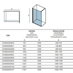 Parete Walkin H200cm Cristallo Trasparente 8mm Anticalcare Profili Nero Opaco - 170 cm