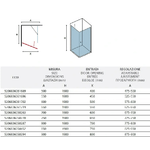 Box Doccia H190 Battente Totale Interno Esterno e Fisso - 80x55 - Ingresso lato corto