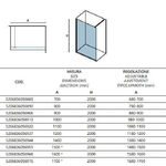 Parete Walkin Trasparente 8mm Anticalcare Profili Bianco Opaco H200cm - 100 cm