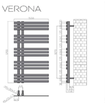 Termoarredo Cromato Design Moderno - 120x50