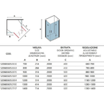 Box Doccia H200 Doppia Anta Battente 8mm Trasparente Anticalcare - 70x90 - Ingresso 64cm