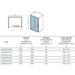 Porta Doccia H190 Scorrevole Satinata 6mm Anti Calcare - 110 cm