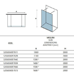 Walk in Posizionamento Libero H200cm Trasparente 8mm Anticalcare Bianco Opaco - 168 cm