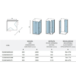 Box Doccia H190 Doppia Anta a Libro Trasparente Profili Neri 6mm Anticalcare - 78x78