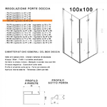 Box Doccia H195cm Doppia Anta a Libro Anticalcare Trasparente 6mm - 79x79